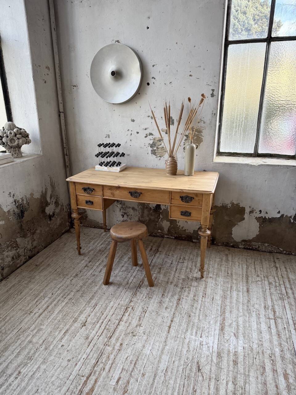 Blonde walnut desk and pine top 1900
