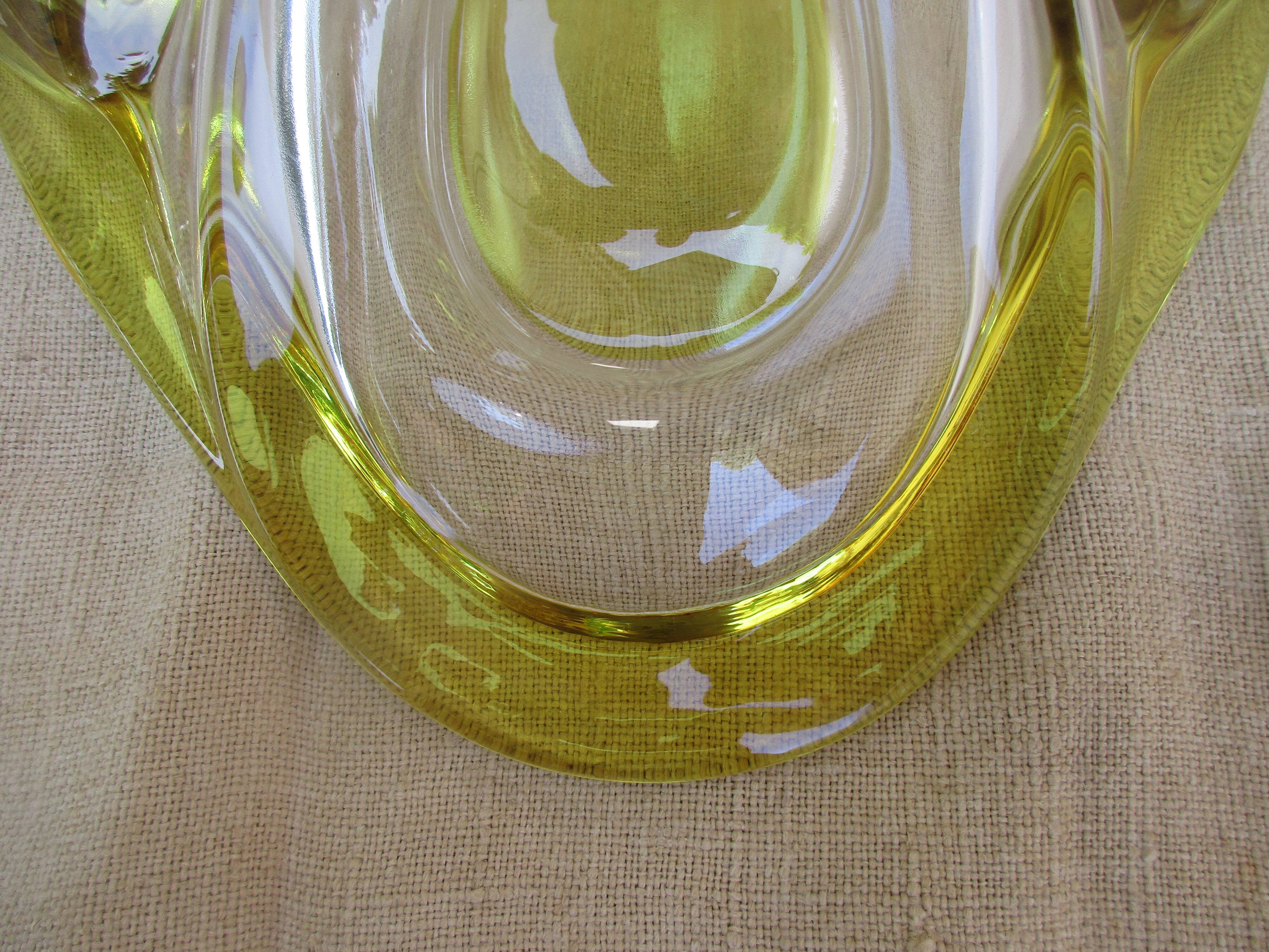 Yellow glass fruit cut