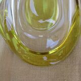 Coupe a fruits en verre colore jaune
