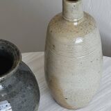 2 stoneware ceramics, vintage glazed stoneware vase
