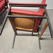 Ensemble de 3 fauteuils rouges de style mid-century moderne, Tchécoslovaquie, années 1970.