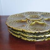Three Sarreguemine oyster plates