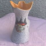 Vase tess in glazed ceramic pattern vintage and collector mountain chalet