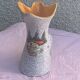 Vase tess in glazed ceramic pattern vintage and collector mountain chalet