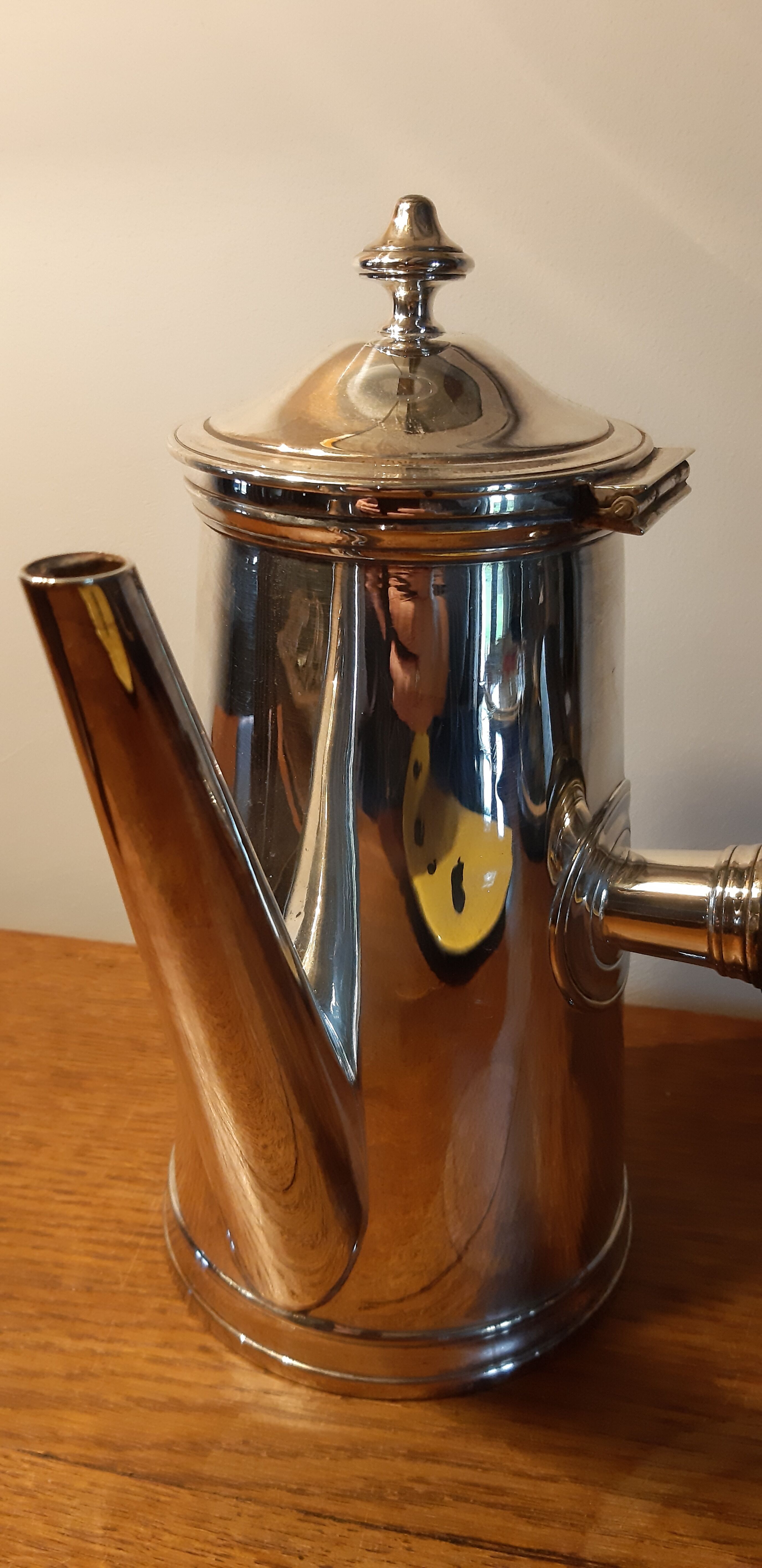 Coffee maker or chocolate maker silver metal old Bourlet HB