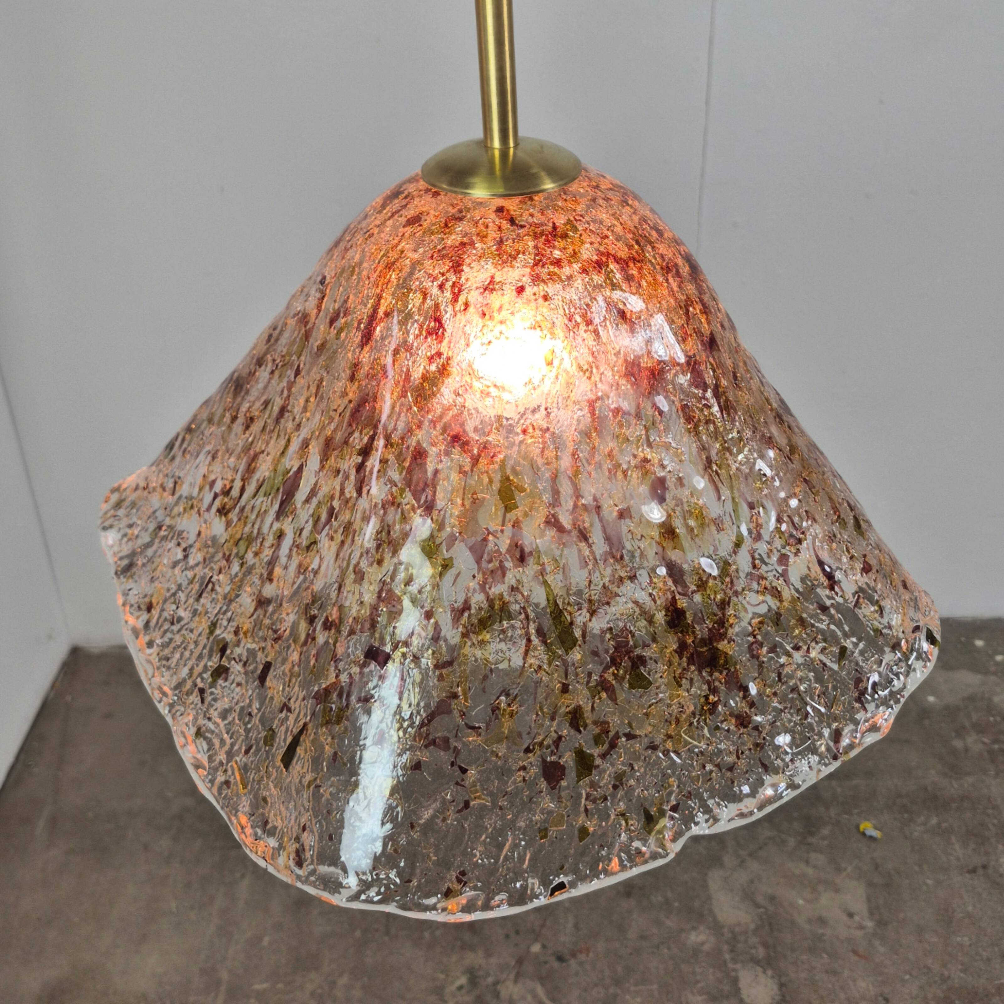 Handcrafted Murano glass pendant lamp, Italy 1960s