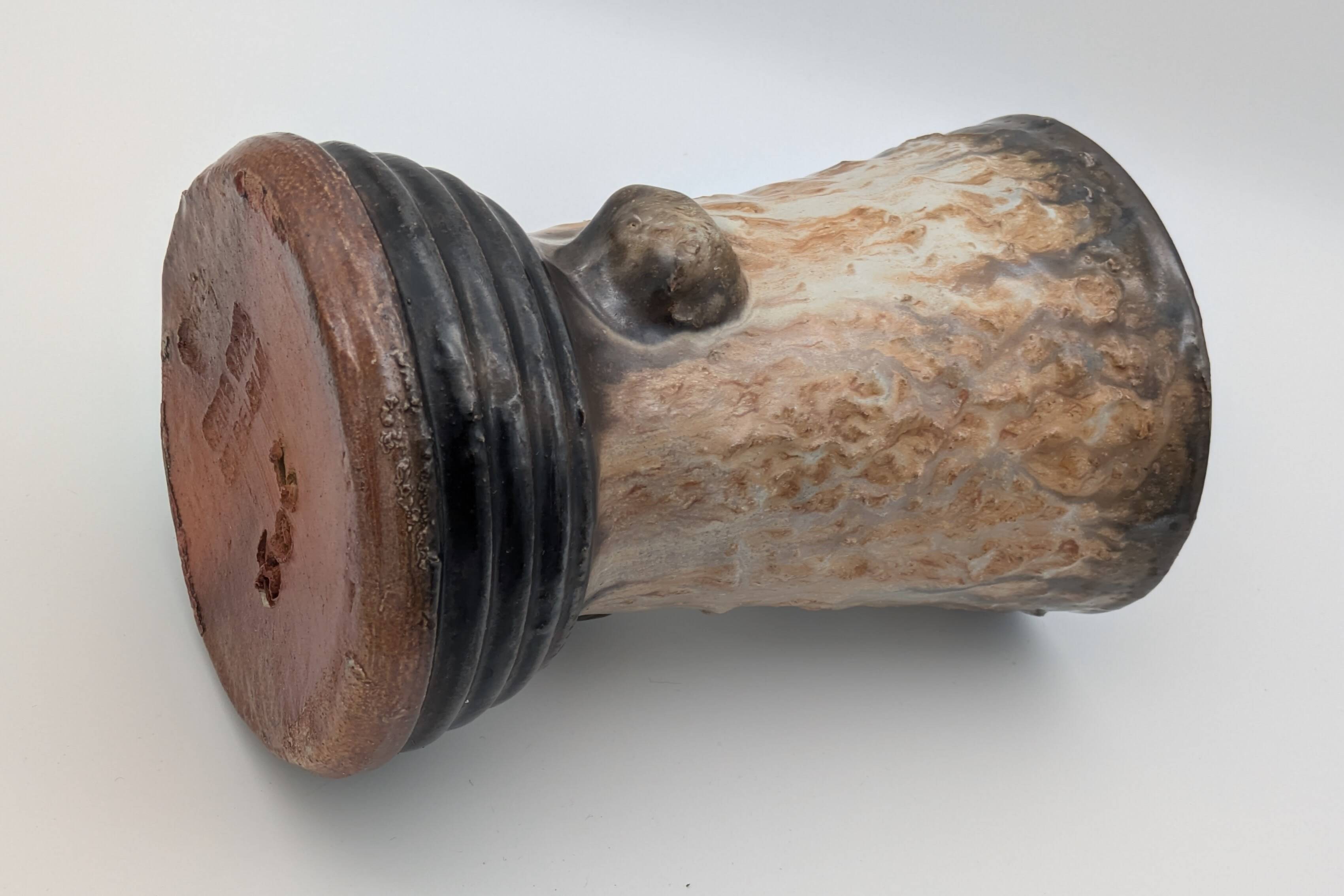 Roger Guérin (Bouffioulx) - Sculptural Vase Salt Glaze - Drip Decoration 1940