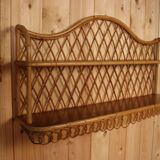 Pair of rattan wall shelves