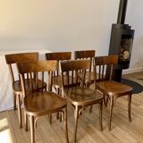 set of 6 bentwood bistro chairs from the 1950s