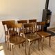 ensemble de 6 chaises bistrot en bois courbé années 50