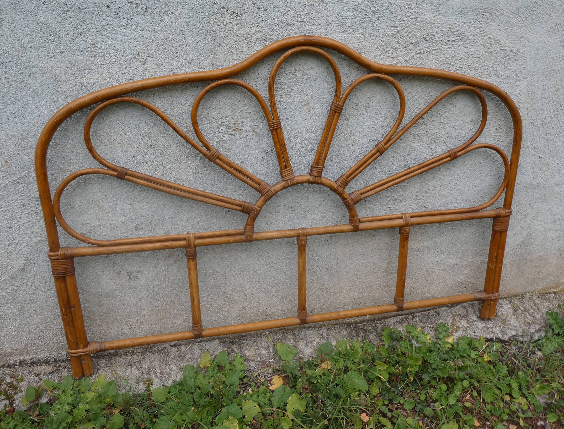 Vintage rattan headboard 2 seats 150 x 103 cm