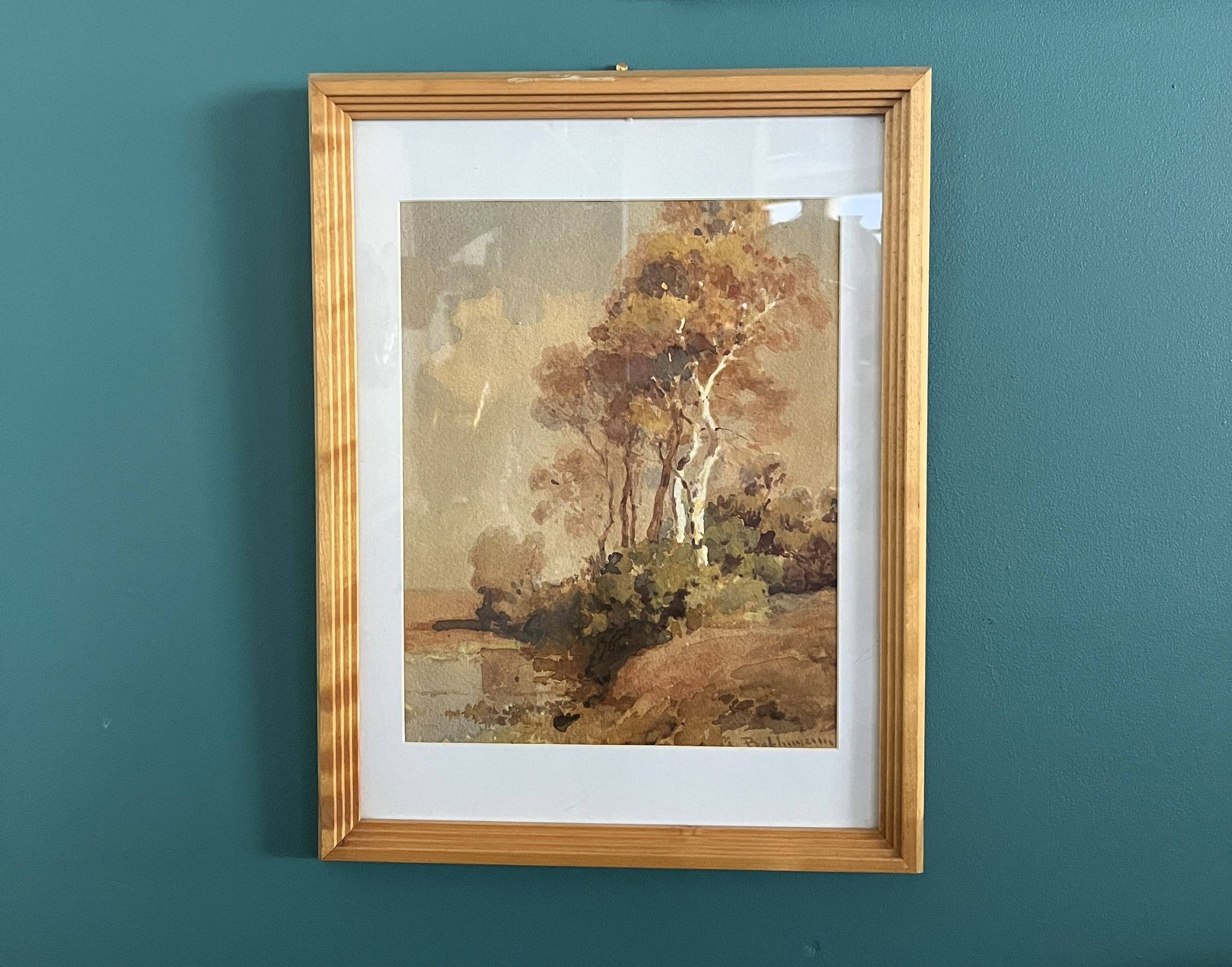 Watercolor landscape from the late 19th century, Bakhuijzen van de Sande