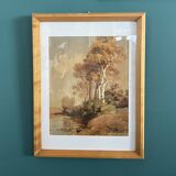 Watercolor landscape from the late 19th century, Bakhuijzen van de Sande