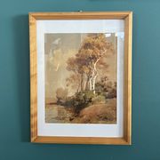 Watercolor landscape from the late 19th century, Bakhuijzen van de Sande