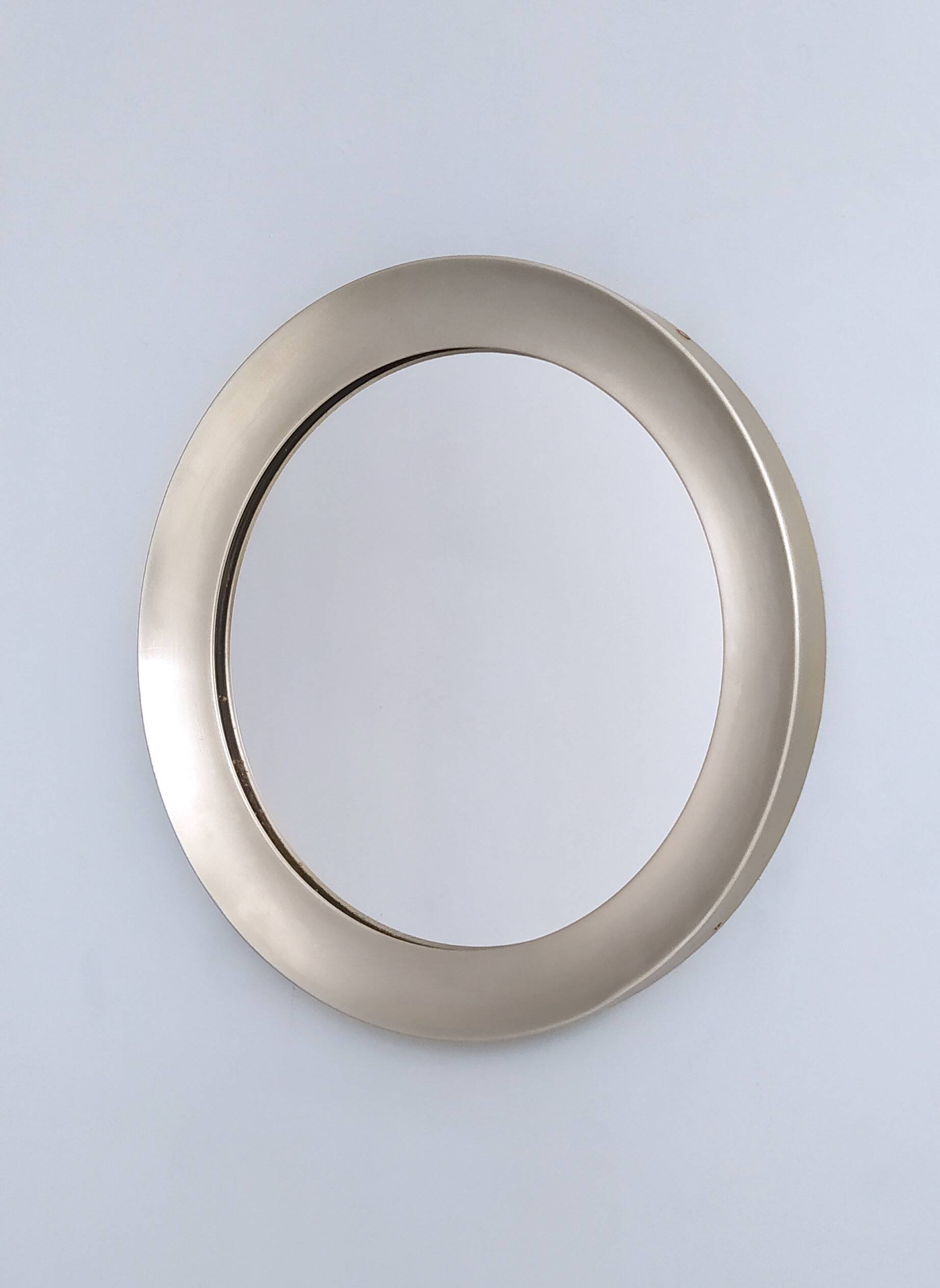 Round Narciso Mirror with Steel Frame by S. Mazza for Artemide, Italy
