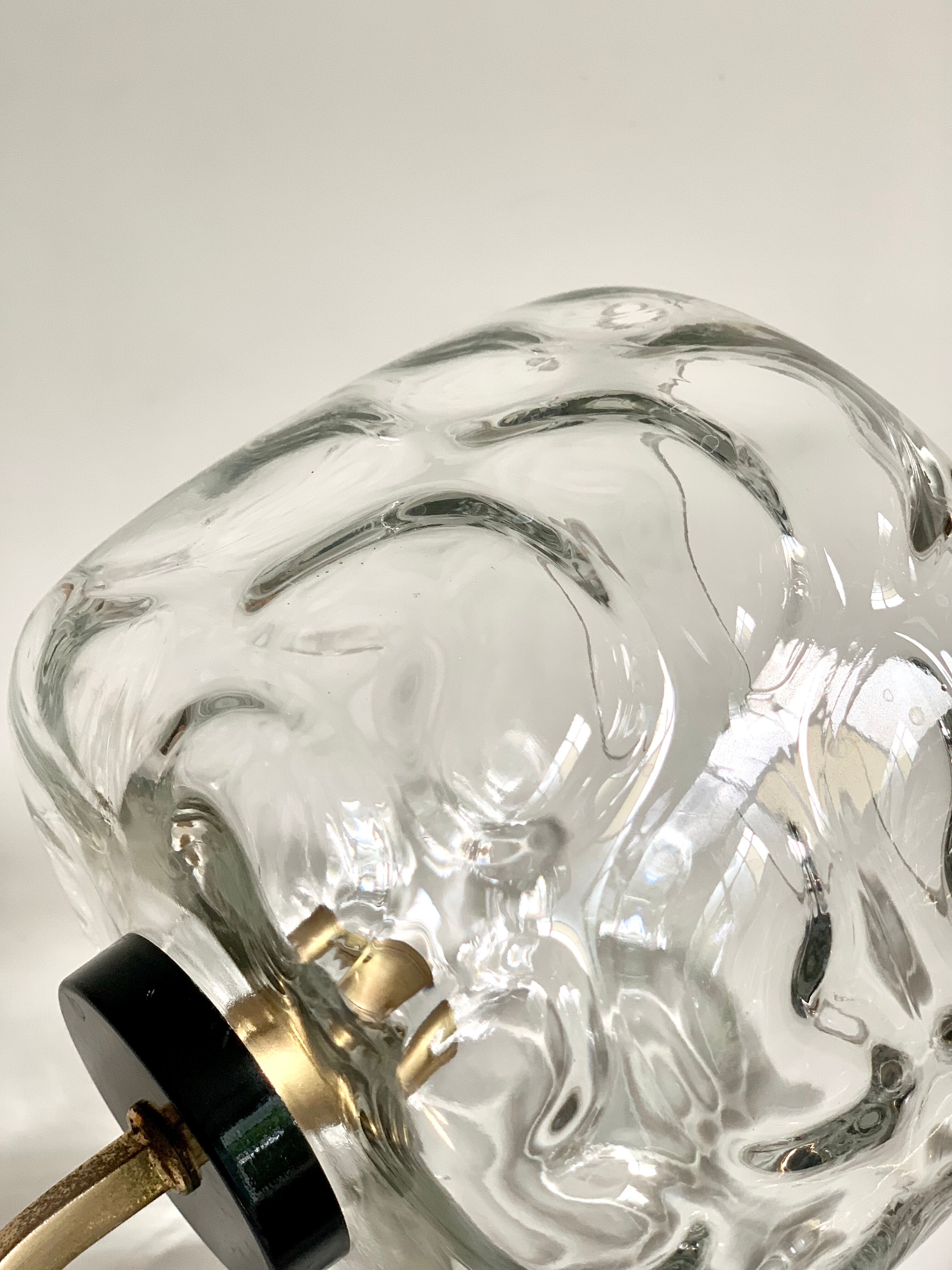 Vintage brass and glass wall sconces