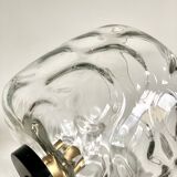 Vintage brass and glass wall sconces