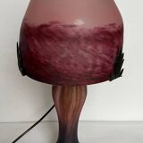Mushroom lamp in frosted stained glass