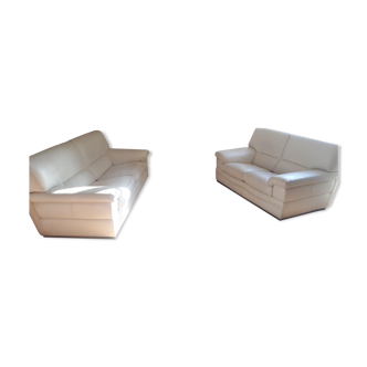 White leather sofa