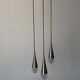 Suspended cascade lamp with 3 glass crystal shades and chrome, 1960s, Germany