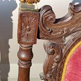 Pair of antique armchairs, carved in walnut
