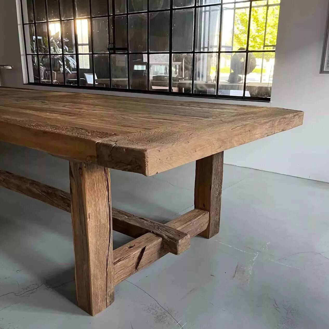 Antique solid oak farmhouse table +200 years - Kingstone 375 by 100 cm