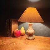 Vintage Table Lamp in Sculpted Alabaster – Base in Natural Stone