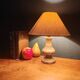 Vintage Table Lamp in Sculpted Alabaster – Base in Natural Stone