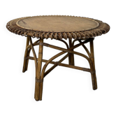 Table basse soleil en rotin