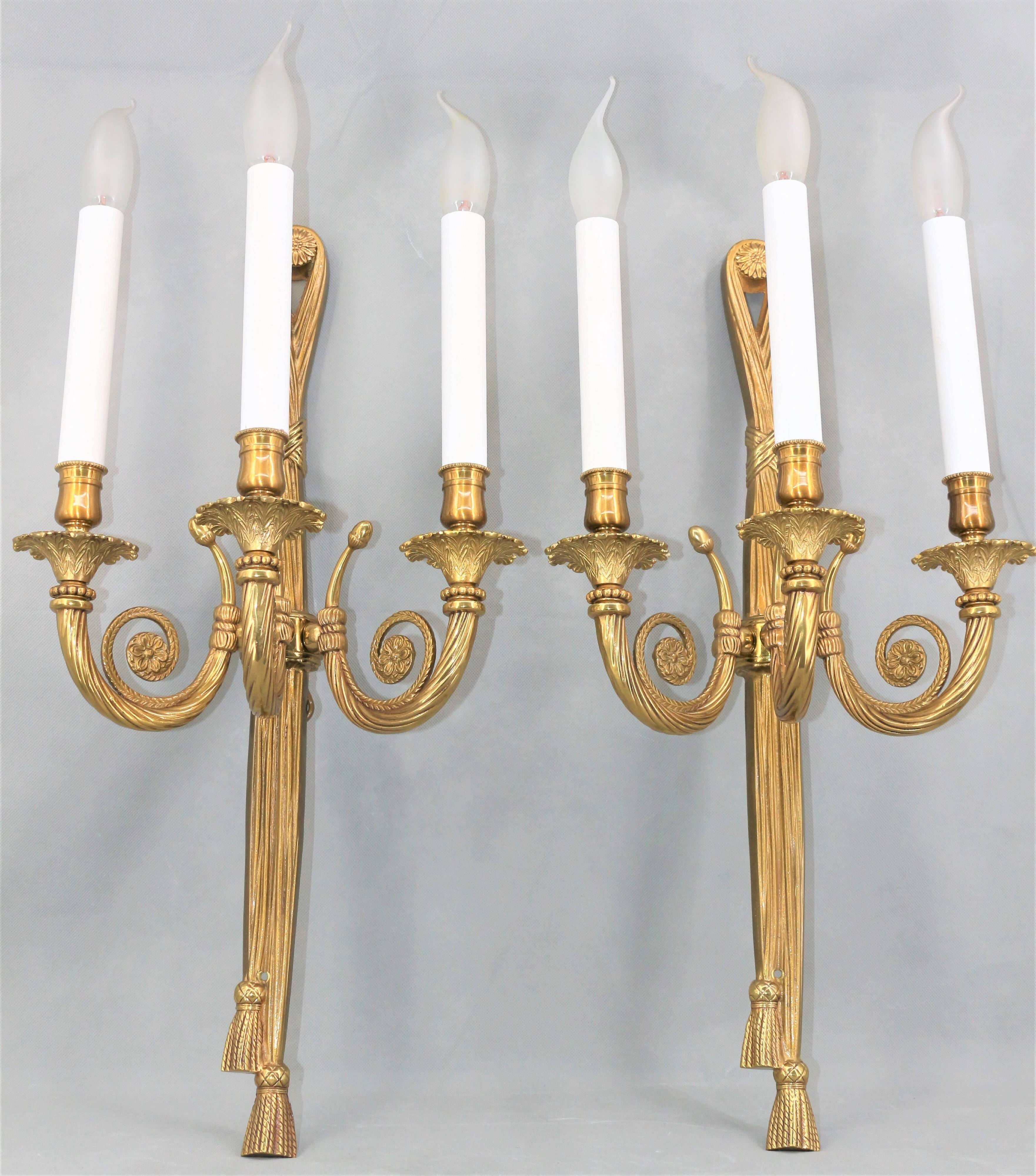 Pair of  Lucien Gau wall lamps