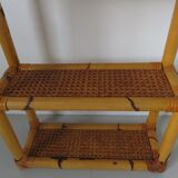 Rattan canning shelf, bamboo 60s 70s