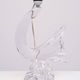 Daum Crystal Glass Bird Table Lamp, Vintage 1960s, France, Oval Shade