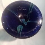 Superb old glass paste vase signed Rick Strini
