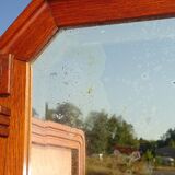 Vintage oak sideboard with sentry boxes and mirror