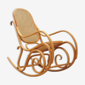 Beech rocking armchair, Danish design, 1970s, manufacturing: Denmark