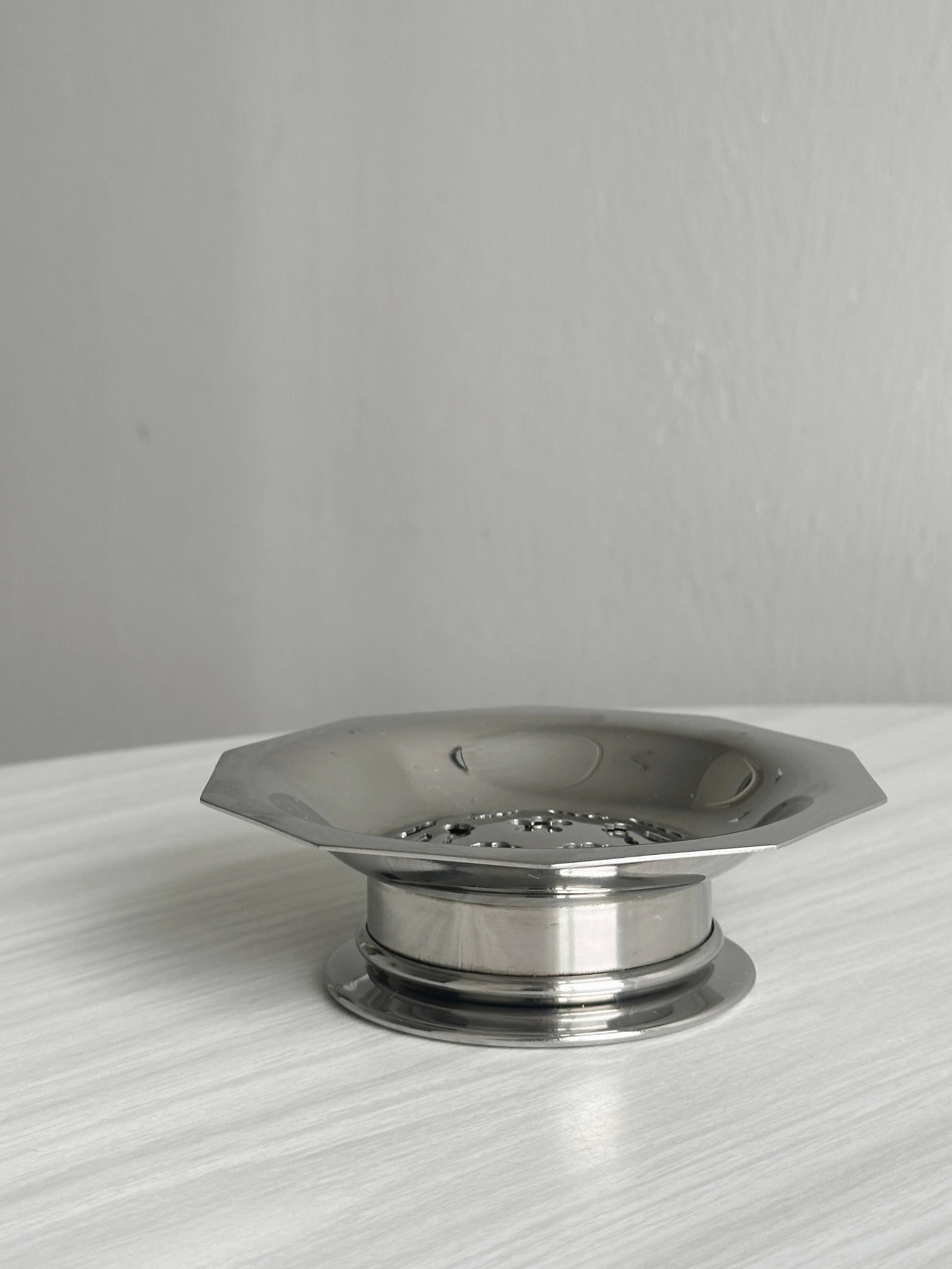 Coquillor silver metal butter dish