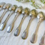 Set of 8 vintage silver plated soup spoons