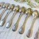 Ensemble de 8 cuillères à soupe vintage en métal argenté