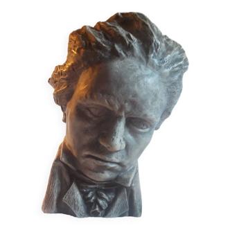 Bust of Beethoven in plaster signed Limousin