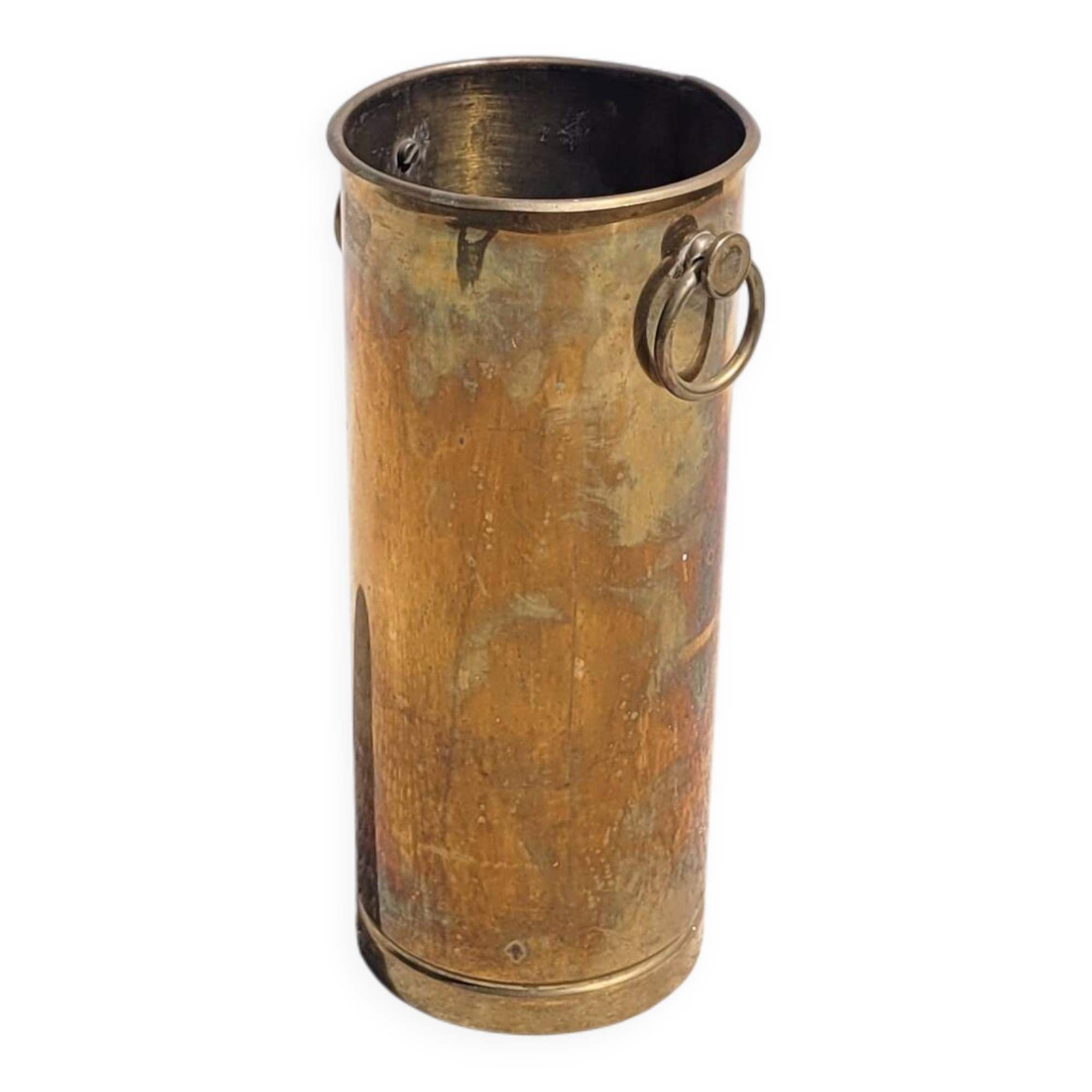 Cylindrical brass umbrella stand – 1960s/70s