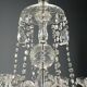 Antique glass chandelier with 5 lights, Italy, 20th century.