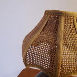 Superb ancient japanese bronze lamp and rattan