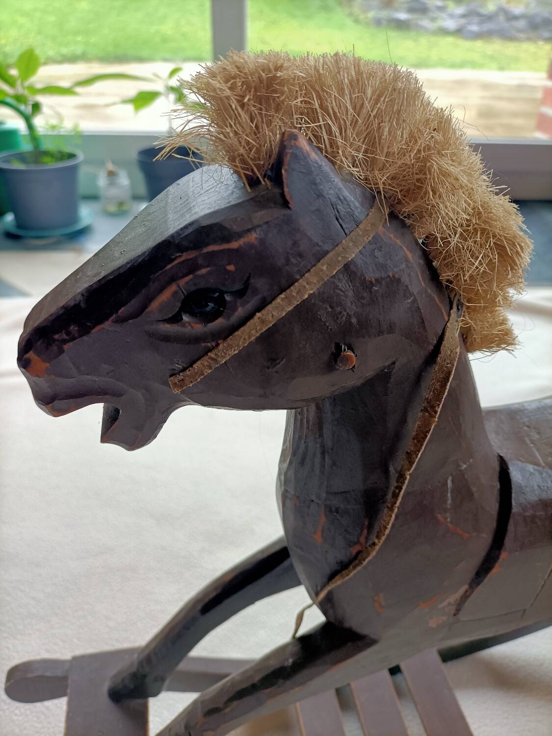 Retro wooden rocking horse