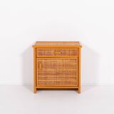Armoire vintage en rotin et osier
