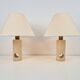 Vintage Travertine Brass Table Lamps attributed to Fratelli Mannelli, Italy, 1970s, Set of 2