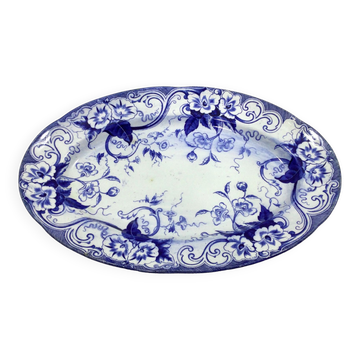 Plat ovale en faience modèle Flora Creil et Montereau
