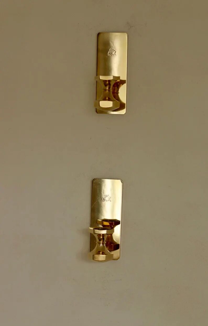 Pair of swedish brass sconces by gusum 1991