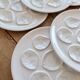 6 vintage oyster plates in earthenware