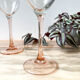 3 glasses of white wine vintage pink foot luminarc model "rosé"