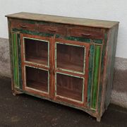 Glazed wooden sideboard with 2 doors